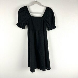 NEW Princess Highway Black Eyelet Sarah Square Neck Mini Dress Size 6